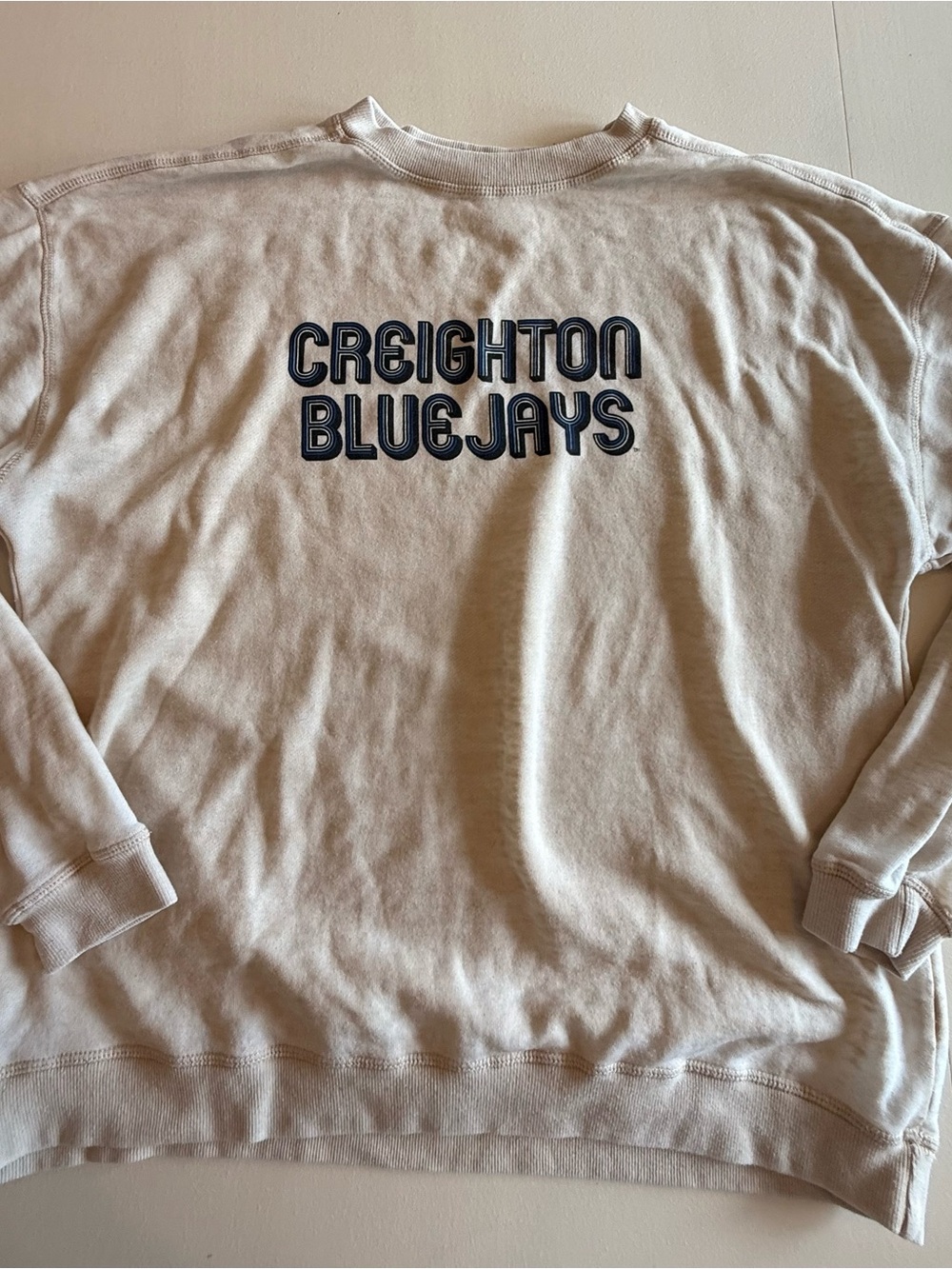 Creighton Bluejays Beige Crewneck Pullover